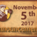 Announcements, November 5, 2017